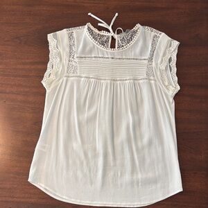 Daniel Rainn White Lace Accent Blouse